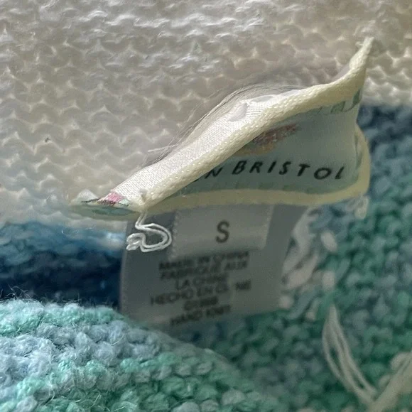 Susan Bristol Hand Knit Fish Cardigan S Coastal Beach Short Sleeve - Picture 4 of 8